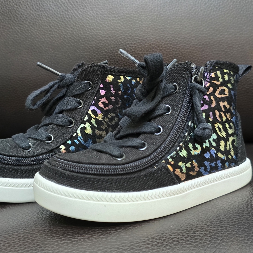 Black High-Top Sneakers with Animal Print